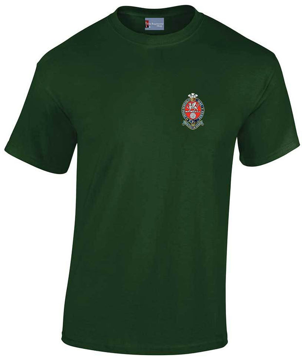 Princess of Wales's Royal Regiment Cotton T-shirt Clothing - T-shirt The Regimental Shop Small: 34/36" Forest Green 