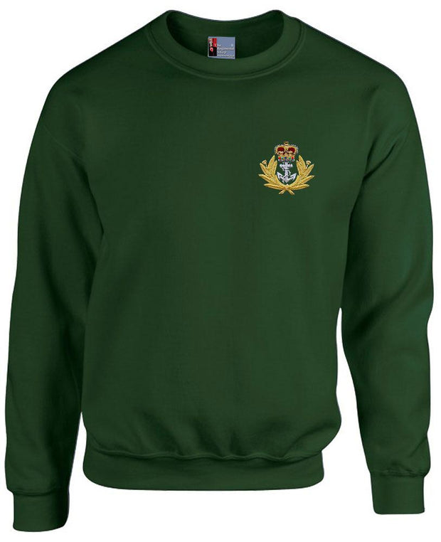 Royal Navy Heavy Duty Sweatshirt (Cap Badge) Clothing - Sweatshirt The Regimental Shop 38/40" (M) Forest Green 