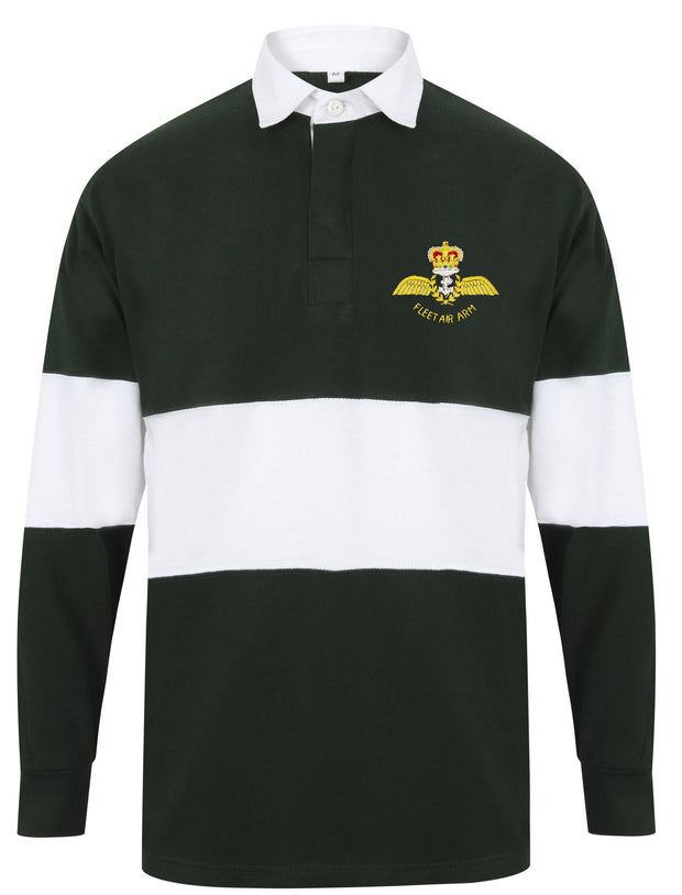 Fleet Air Arm Panelled Rugby Shirt Clothing - Rugby Shirt - Panelled The Regimental Shop 36/38" (S) Bottle Green/White 