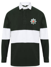 Coldstream Guards Panelled Rugby Shirt Clothing - Rugby Shirt - Panelled The Regimental Shop 36/38" (S) Bottle Green/White 