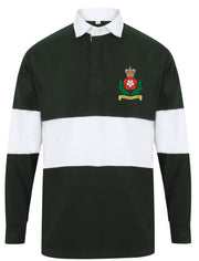 Intelligence Corps Panelled Rugby Shirt Clothing - Rugby Shirt - Panelled The Regimental Shop 36/38" (S) Bottle Green/White 