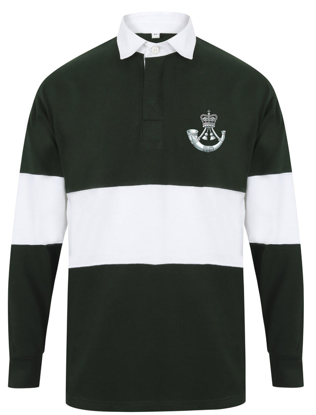 Rifles Panelled Rugby Shirt Clothing - Rugby Shirt - Panelled The Regimental Shop 36/38" (S) Bottle Green/White 