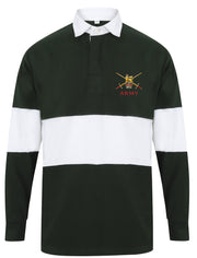 Regular Army Panelled Rugby Shirt Clothing - Rugby Shirt - Panelled The Regimental Shop 36/38" (S) Bottle Green/White 