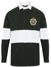 Royal Logistic Corps Panelled Rugby Shirt Clothing - Rugby Shirt - Panelled The Regimental Shop 36/38" (S) Bottle Green/White 