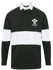 Royal Welsh Regiment Panelled Rugby Shirt Clothing - Rugby Shirt - Panelled The Regimental Shop 36/38" (S) Bottle Green/White 
