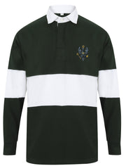 King's Royal Hussars (KRH) Panelled Rugby Shirt Clothing - Rugby Shirt - Panelled The Regimental Shop 36/38" (S) Bottle Green/White 