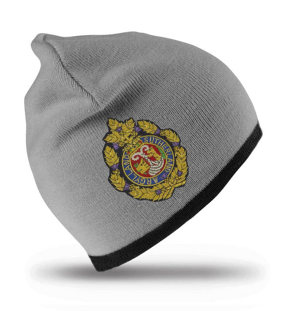 Argyll & Sutherland Highlanders Regimental Beanie Hat Clothing - Beanie The Regimental Shop Grey/Black one size fits all 