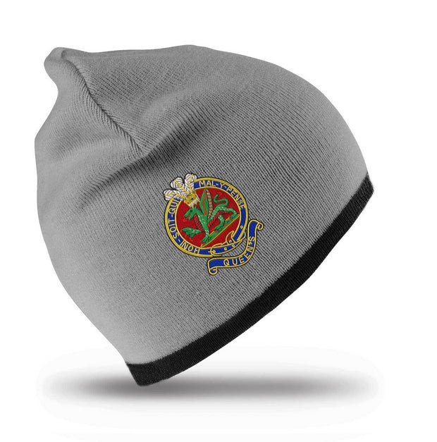 Queen's Regiment Beanie Hat Clothing - Beanie The Regimental Shop Grey/Black one size fits all 