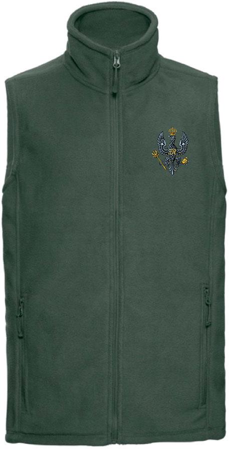 King's Royal Hussars (KRH) Premium Outdoor Sleeveless Fleece (Gilet) Clothing - Gilet The Regimental Shop 33/35" (XS) Bottle Green 