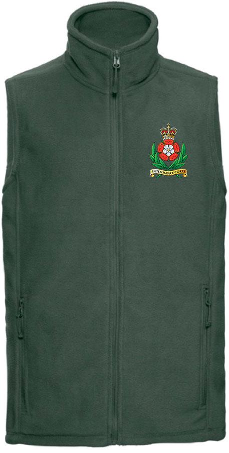 Intelligence Corps Premium Outdoor Regimental Sleeveless Fleece (Gilet) Clothing - Gilet The Regimental Shop 33/35" (XS) Bottle Green 