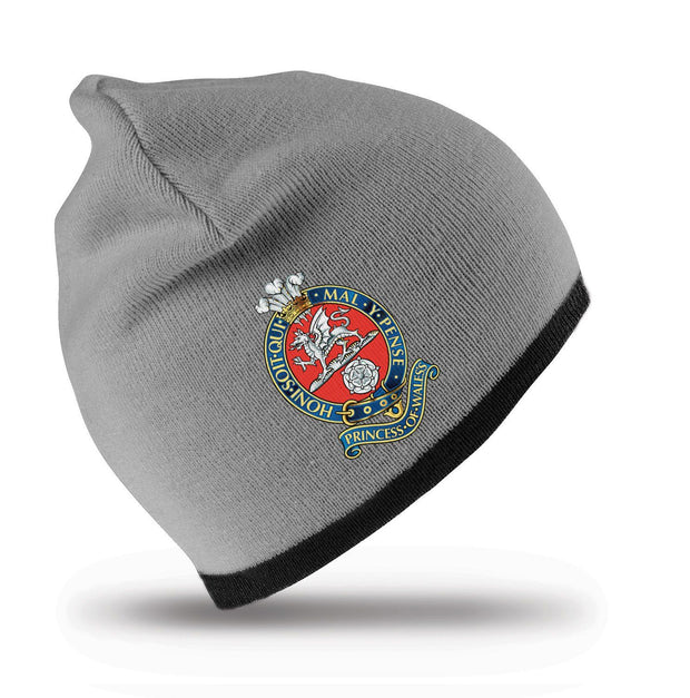 Princess of Wales's Royal Regiment Beanie Hat Clothing - Beanie The Regimental Shop Grey/Black one size fits all 