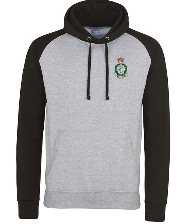 RAMC Premium Baseball Hoodie Clothing - Hoodie The Regimental Shop S (36") Light Grey/Black 