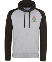 RAF Regiment Premium Baseball Hoodie Clothing - Hoodie The Regimental Shop S (36") Light Grey/Black 