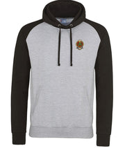 Queen's Regiment Premium Baseball Hoodie Clothing - Hoodie The Regimental Shop S (36") Light Grey/Black 
