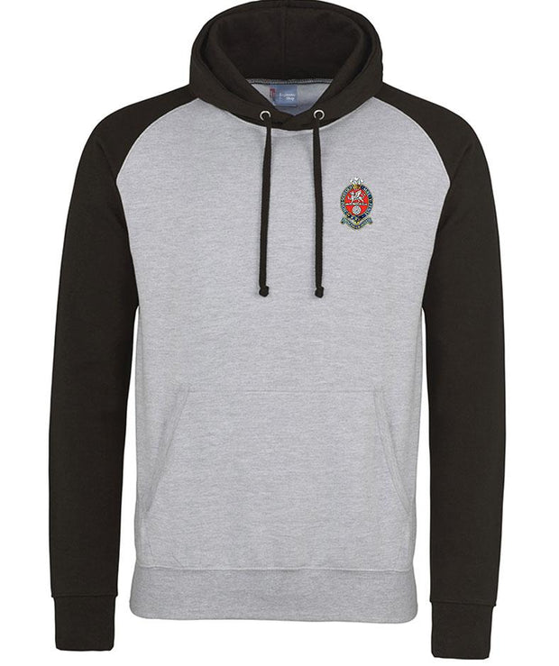 Princess of Wales's Royal Regiment Premium Baseball Hoodie Clothing - Hoodie The Regimental Shop S (36") Light Grey/Black 