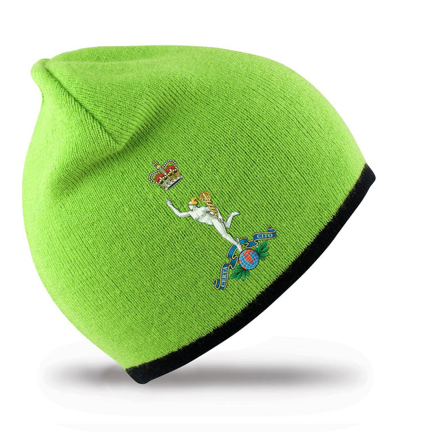 Royal Corps of Signals Regimental Beanie Hat Clothing - Beanie The Regimental Shop Lime/Black one size fits all 