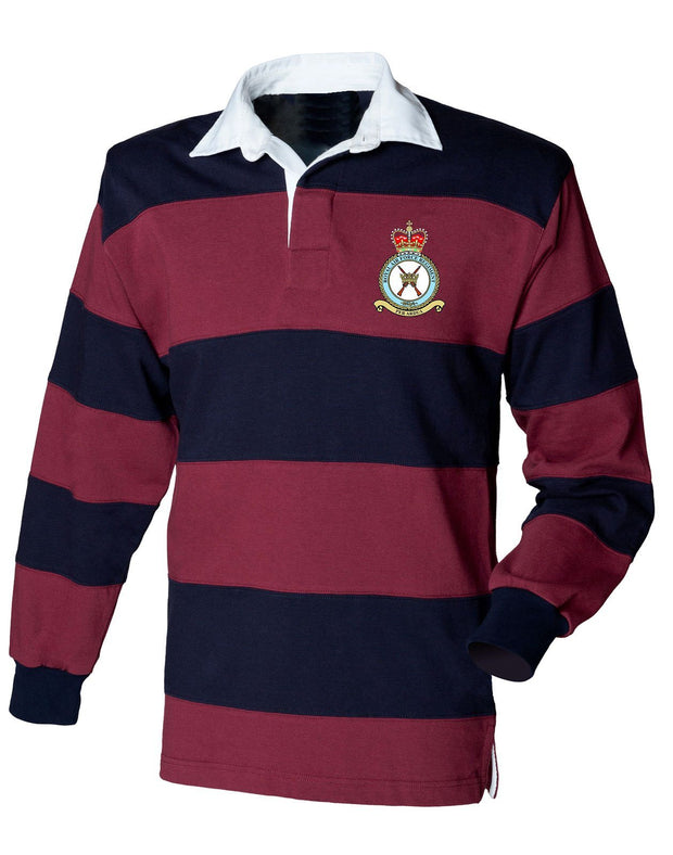 RAF REGIMENT Rugby Shirt Clothing - Rugby Shirt The Regimental Shop 36" (S) Maroon-Navy Stripes 