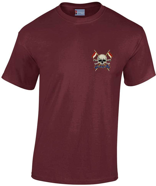 The Royal Lancers Cotton T-shirt Clothing - T-shirt The Regimental Shop Small: 34/36" Maroon 