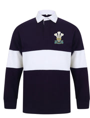 Royal Welsh Regiment Panelled Rugby Shirt Clothing - Rugby Shirt - Panelled The Regimental Shop 36/38" (S) Navy/White 