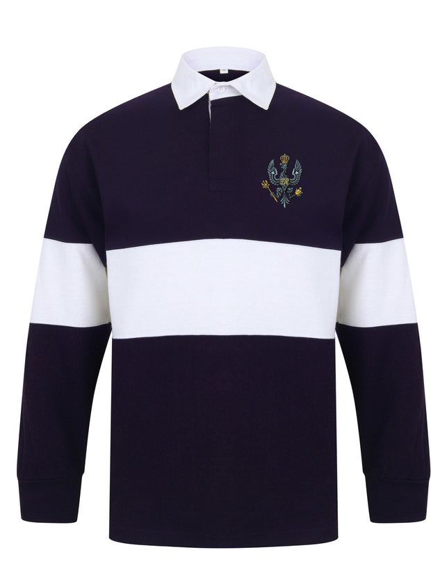 King's Royal Hussars (KRH) Panelled Rugby Shirt Clothing - Rugby Shirt - Panelled The Regimental Shop 36/38" (S) Navy/White 