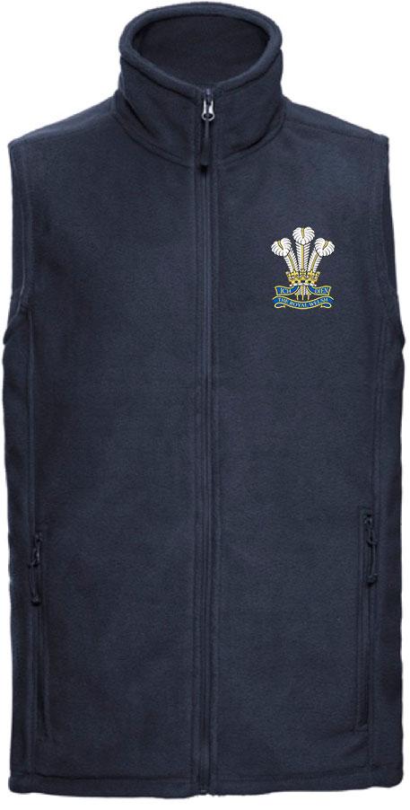 Royal Welsh Regiment Premium Outdoor Sleeveless Fleece (Gilet) Clothing - Gilet The Regimental Shop 33/35" (XS) French Navy 