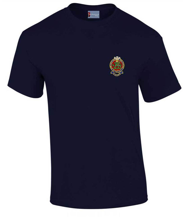 Queen's Regiment Cotton T-shirt Clothing - T-shirt The Regimental Shop Small: 34/36" Navy Blue 