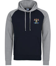 9th/12th  Royal Lancers Premium Baseball Hoodie Clothing - Hoodie The Regimental Shop S (36") Navy/Light Grey 