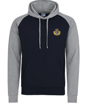 Royal Navy Premium Baseball Hoodie (Cap Badge) Clothing - Hoodie The Regimental Shop S (36") Navy/Light Grey 