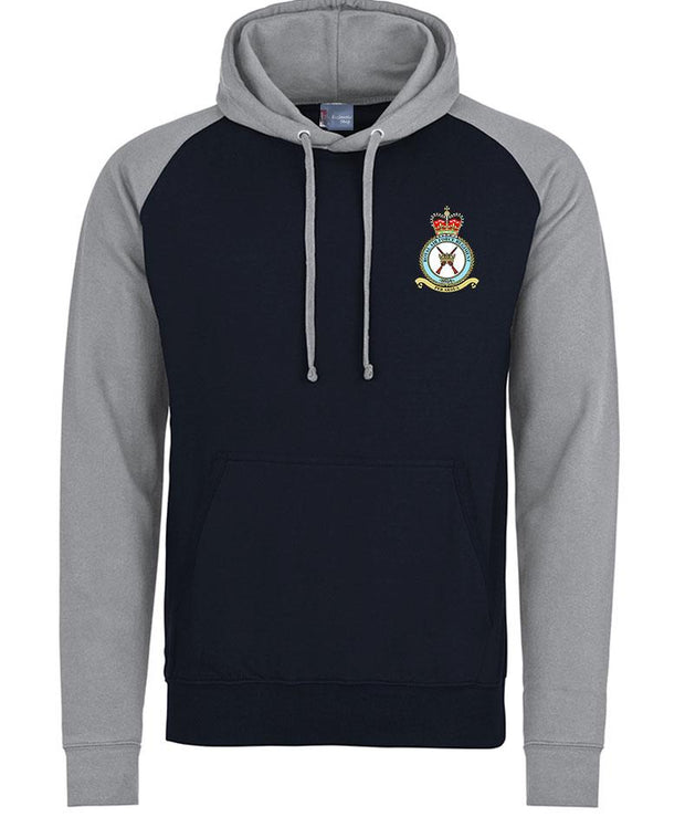RAF Regiment Premium Baseball Hoodie Clothing - Hoodie The Regimental Shop S (36") Navy/Light Grey 