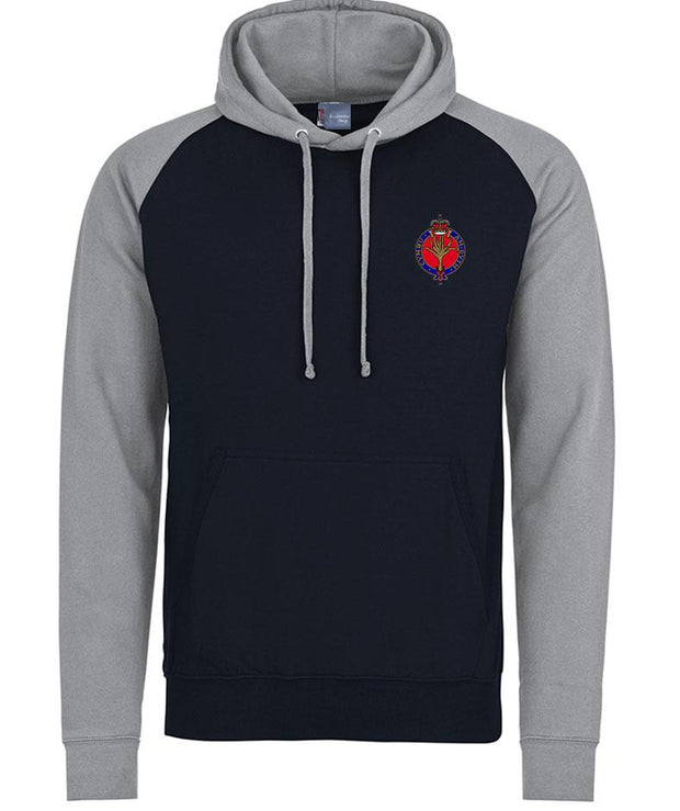 Welsh Guards Regiment Premium Baseball Hoodie Clothing - Hoodie The Regimental Shop S (36") Charcoal/Light Grey 