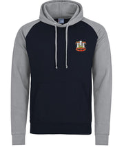 Devonshire and Dorset Premium Baseball Hoodie Clothing - Hoodie The Regimental Shop S (36") Navy/Light Grey 