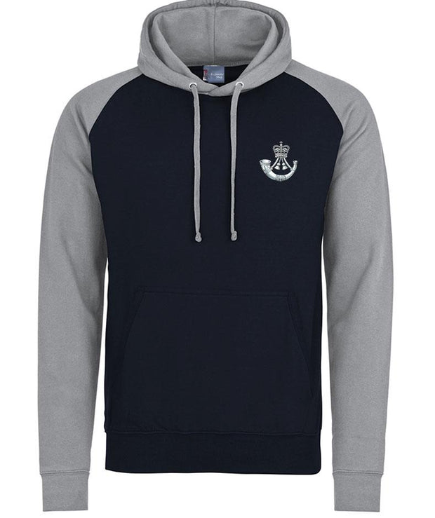 The Rifles Regiment Premium Baseball Hoodie Clothing - Hoodie The Regimental Shop S (36") Navy/Light Grey 