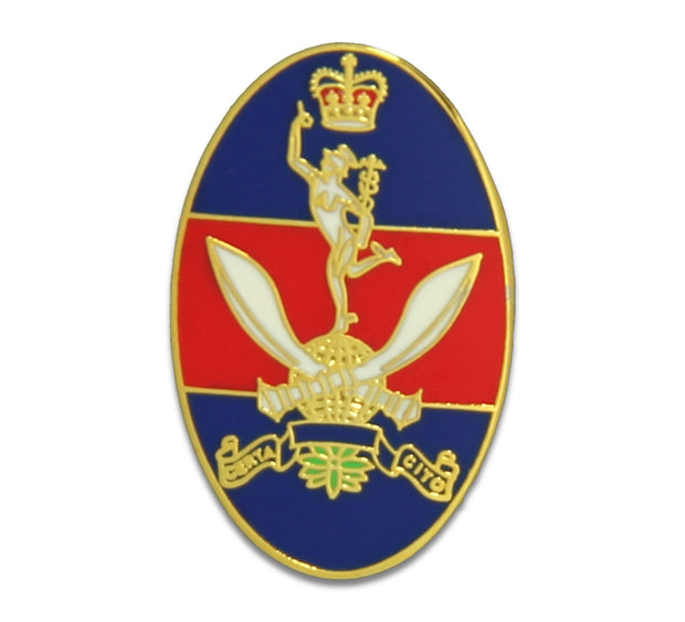 Queen's Gurkha Signals Lapel Badge Lapel badge The Regimental Shop Gold/Blue/Red 15x15mm 