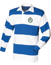 Royal Tank Regiment (RTR) Rugby Shirt Clothing - Rugby Shirt The Regimental Shop 36" (S) White-Royal Blue Stripes 