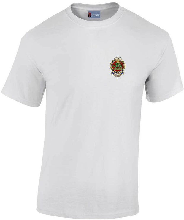 Queen's Regiment Cotton T-shirt Clothing - T-shirt The Regimental Shop Small: 34/36" White 