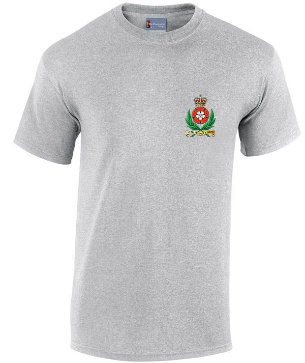 Intelligence Corps Cotton T-shirt Clothing - T-shirt The Regimental Shop Small: 34/36" Sports Grey 