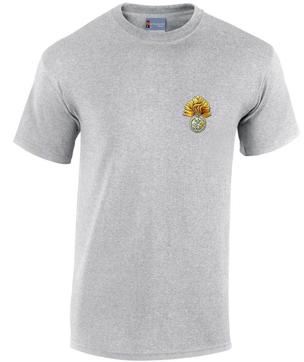 Royal Regiment of Fusiliers Cotton T-shirt Clothing - T-shirt The Regimental Shop Small: 34/36" Sports Grey 