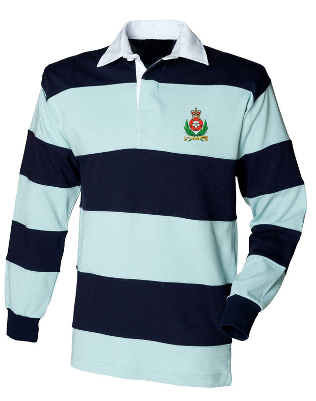 Intelligence Corps Rugby Shirt Clothing - Rugby Shirt The Regimental Shop 36" (S) Pale Blue-Navy Stripes 