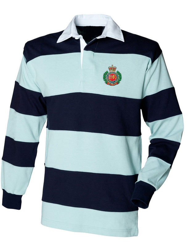 Royal Engineers Rugby Shirt Clothing - Rugby Shirt The Regimental Shop 36" (S) Pale Blue-Navy Stripes 