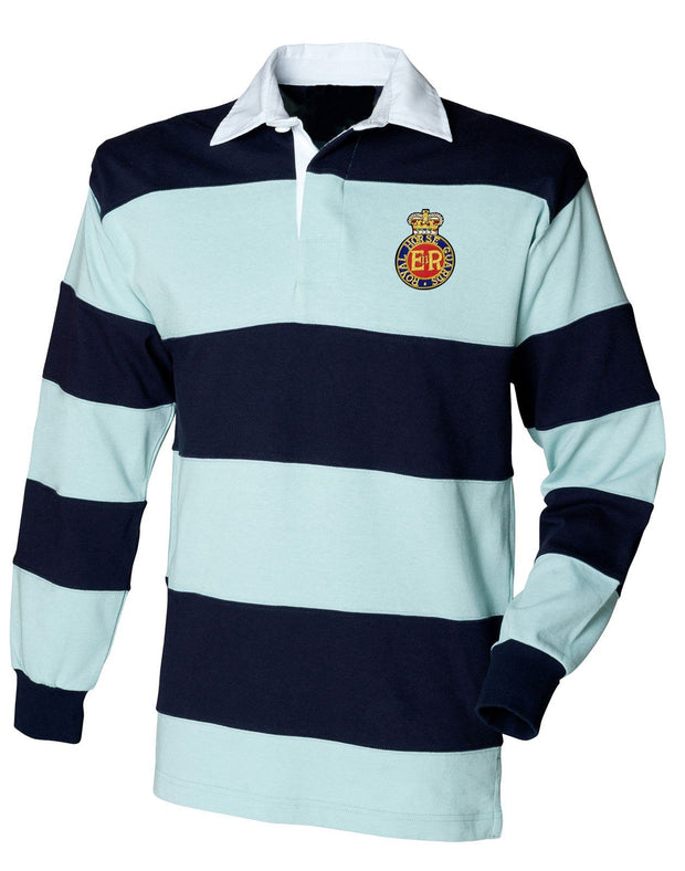 Royal Horse Guards Rugby Shirt Clothing - Rugby Shirt The Regimental Shop 36" (S) Pale Blue-Navy Stripes 
