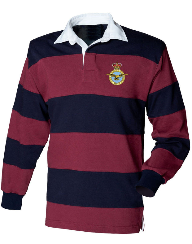 RAF (Royal Air Force) Rugby Shirt Clothing - Rugby Shirt The Regimental Shop 36" (S) Maroon-Navy Stripes 