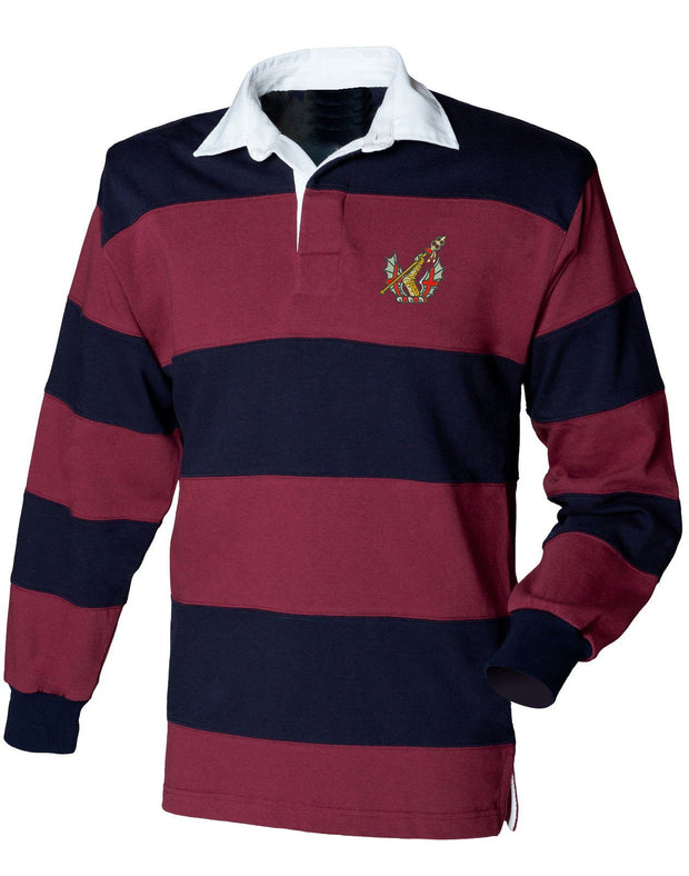 HAC (Honourable Artillery Company ) Rugby Shirt Clothing - Rugby Shirt The Regimental Shop 36" (S) Maroon-Navy Stripes 