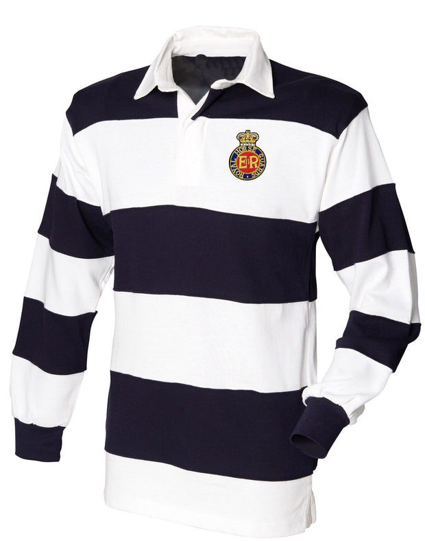 Royal Horse Guards Rugby Shirt Clothing - Rugby Shirt The Regimental Shop 36" (S) White-Navy  Stripes 