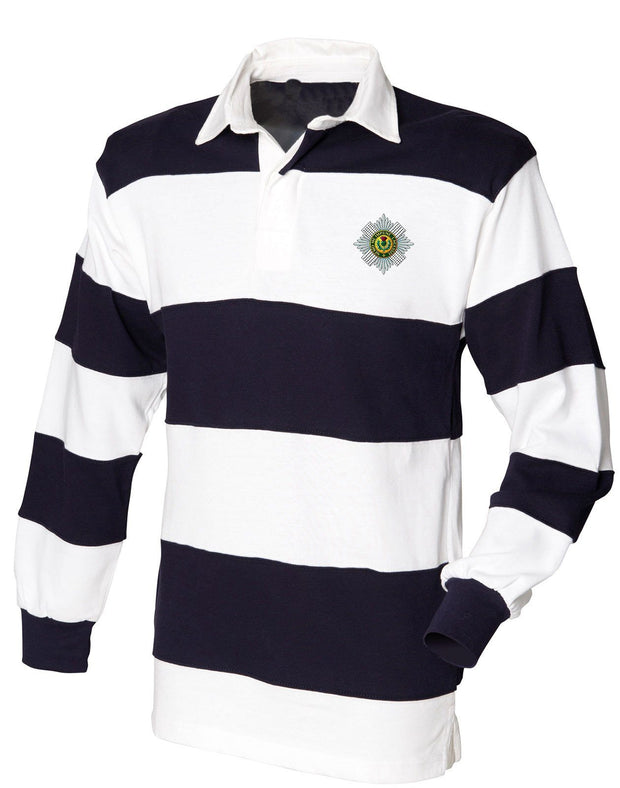 Scots Guards Rugby Shirt Clothing - Rugby Shirt The Regimental Shop 36" (S) White-Navy  Stripes 