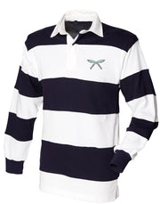 Gurkha Brigade Rugby Shirt Clothing - Rugby Shirt The Regimental Shop 36" (S) White-Navy  Stripes 