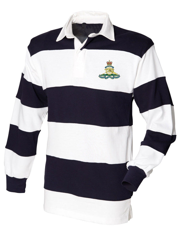 Royal Artillery Rugby Shirt Clothing - Rugby Shirt The Regimental Shop 36" (S) White-Navy  Stripes 