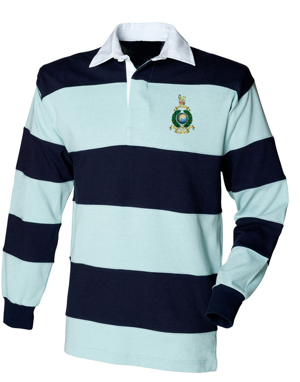 Royal Marines Rugby Shirt Clothing - Rugby Shirt The Regimental Shop 36" (S) Pale Blue-Navy Stripes 