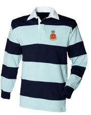 Sandhurst (Royal Military Academy) Rugby Shirt Clothing - Rugby Shirt The Regimental Shop 36" (S) Pale Blue-Navy Stripes 