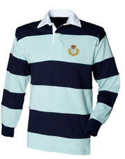 Royal Navy Rugby Shirt (Cap Badge) Clothing - Rugby Shirt The Regimental Shop 36" (S) Pale Blue-Navy Stripes 