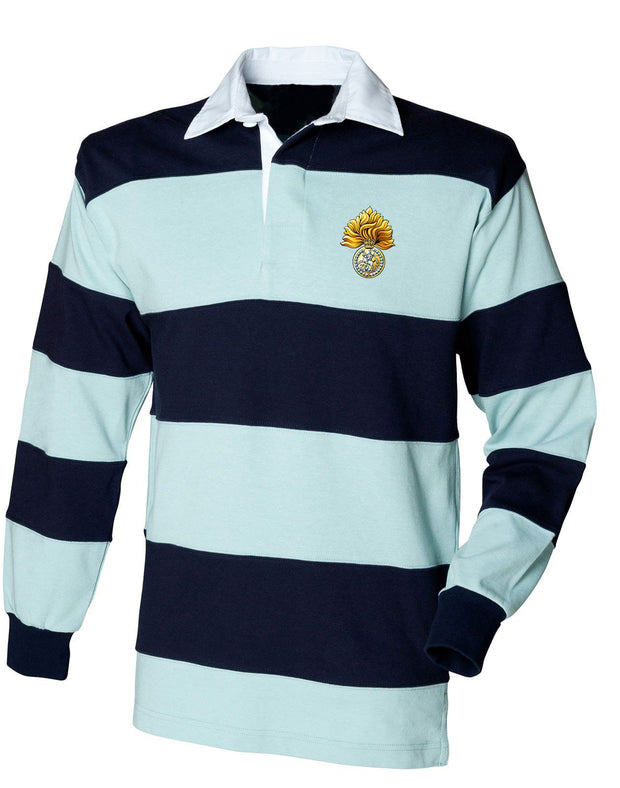Royal Regiment of Fusiliers Rugby Shirt Clothing - Rugby Shirt The Regimental Shop 36" (S) Pale Blue-Navy Stripes 